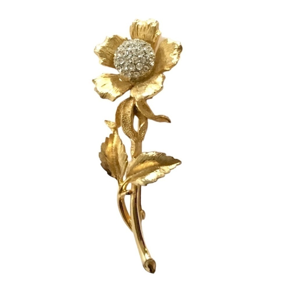 Vintage Trembler Brooch Gold Flower Daisy Quiver‎